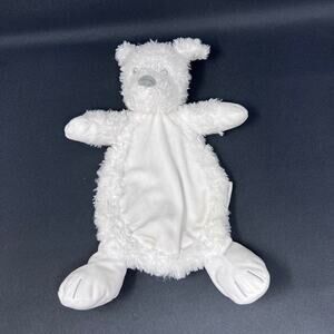 Blankets & Beyond White Puppy Dog Lovey Rosette Swirl Security Blanket Flat Nunu